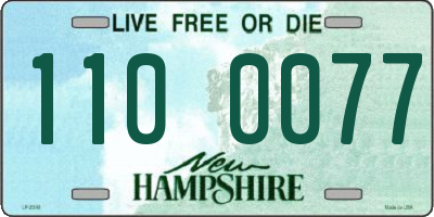 NH license plate 1100077