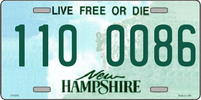 NH license plate 1100086