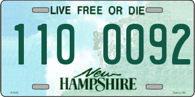 NH license plate 1100092