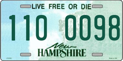 NH license plate 1100098