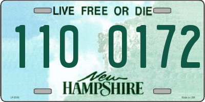 NH license plate 1100172