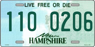 NH license plate 1100206