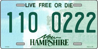 NH license plate 1100222
