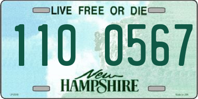 NH license plate 1100567