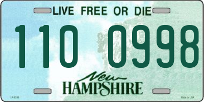 NH license plate 1100998