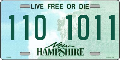 NH license plate 1101011