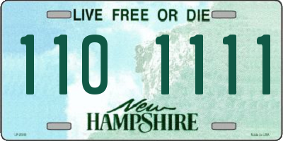 NH license plate 1101111