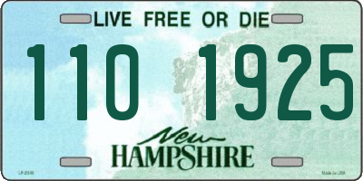 NH license plate 1101925