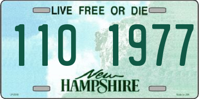 NH license plate 1101977