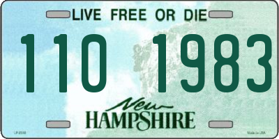 NH license plate 1101983
