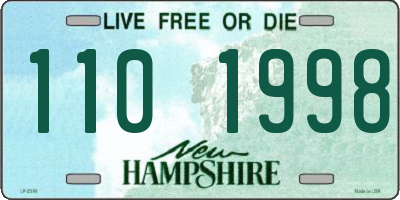 NH license plate 1101998