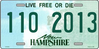 NH license plate 1102013