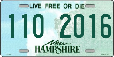 NH license plate 1102016