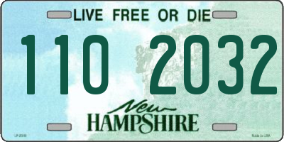 NH license plate 1102032