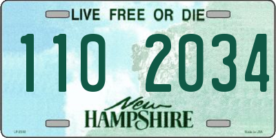 NH license plate 1102034