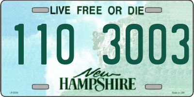 NH license plate 1103003
