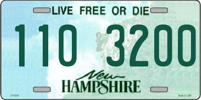 NH license plate 1103200