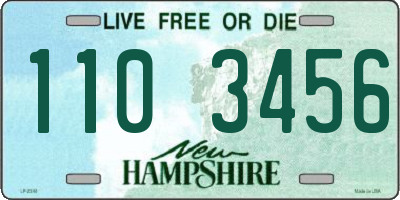 NH license plate 1103456