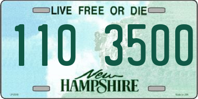 NH license plate 1103500