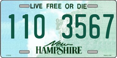 NH license plate 1103567