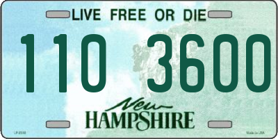 NH license plate 1103600