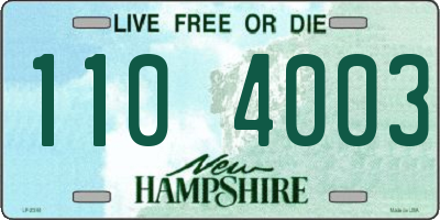 NH license plate 1104003