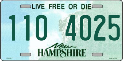 NH license plate 1104025
