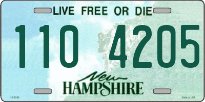 NH license plate 1104205