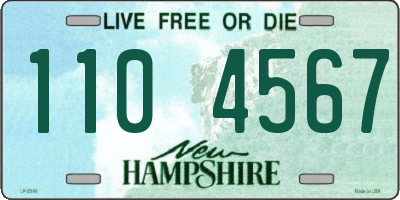 NH license plate 1104567