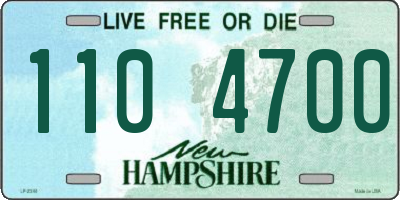 NH license plate 1104700