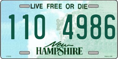 NH license plate 1104986
