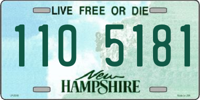 NH license plate 1105181