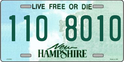 NH license plate 1108010