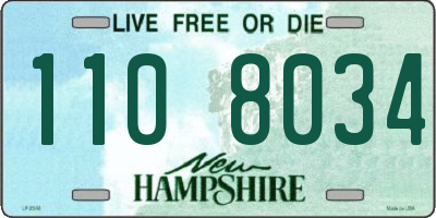 NH license plate 1108034