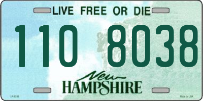 NH license plate 1108038