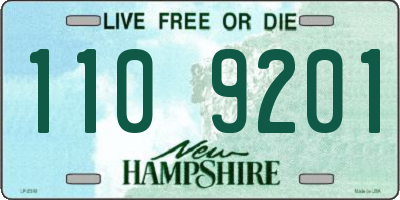 NH license plate 1109201