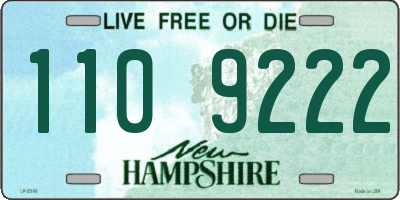 NH license plate 1109222