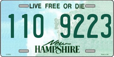 NH license plate 1109223