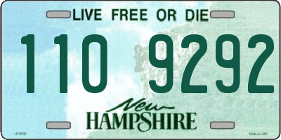 NH license plate 1109292
