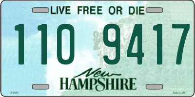 NH license plate 1109417