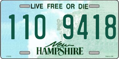 NH license plate 1109418