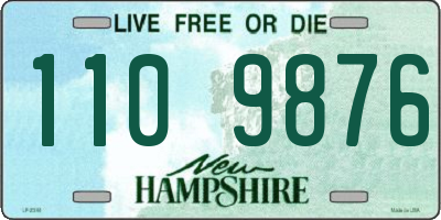 NH license plate 1109876