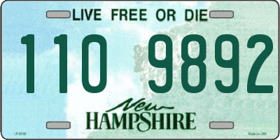 NH license plate 1109892