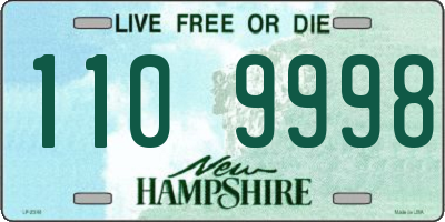 NH license plate 1109998