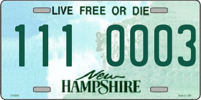NH license plate 1110003