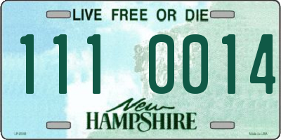 NH license plate 1110014