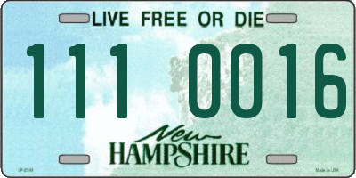 NH license plate 1110016