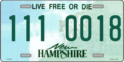 NH license plate 1110018