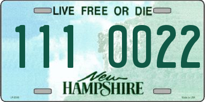 NH license plate 1110022