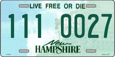 NH license plate 1110027